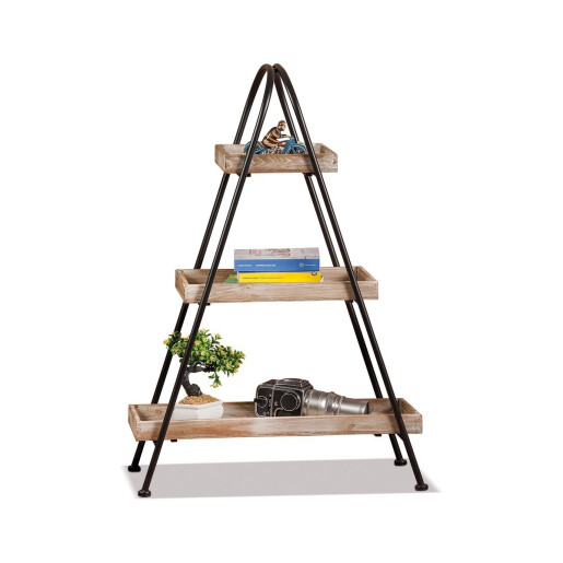 Raft lemn maro fier negru 69,5 x 34 x 103 cm