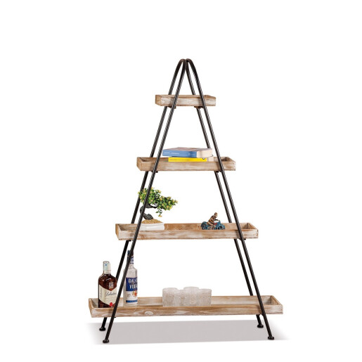 Raft lemn maro fier negru 95 x 33 x 138 cm