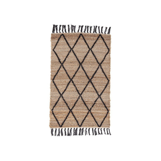 Covor iuta natur negru Shaila 60x90 cm