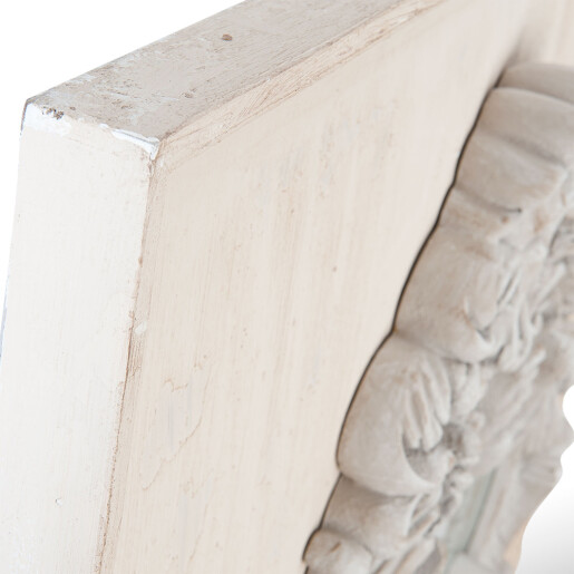 Oglinda perete rama poliuretan alb antichizat 94x10x129 cm