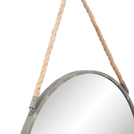 Oglinda perete rama metal gri antichizat 56x3 cm