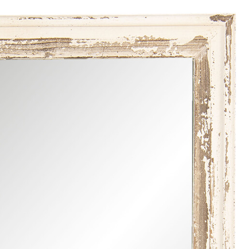 Oglinda perete rama lemn alb antichizat 42x3x73 cm