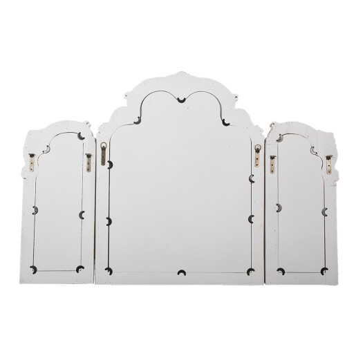Oglinda perete lemn alb antichizat 122x3x84 cm