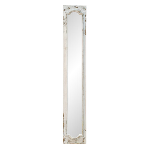 Oglinda perete rama lemn alb antichizat 30x4x176 cm