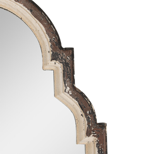 Oglinda perete lemn maro bej antichizat 63x4x91 cm