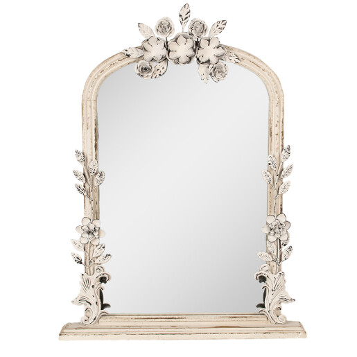 Oglinda perete mdf bej antichizat 56x5x77 cm