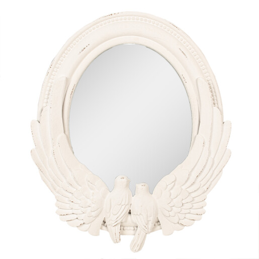 Oglinda perete mdf alb antichizat 50x5x60 cm