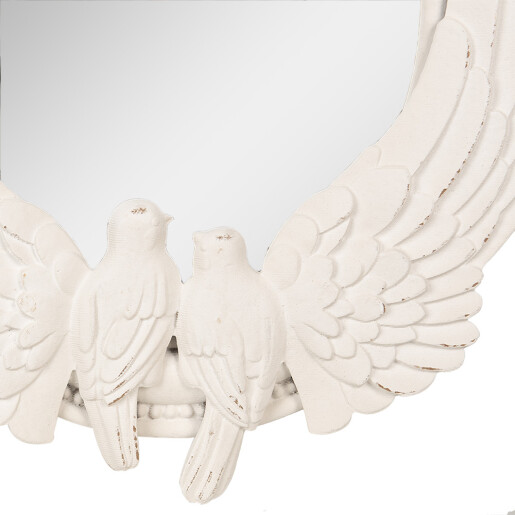 Oglinda perete mdf alb antichizat 50x5x60 cm