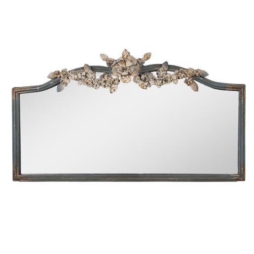 Oglinda perete rama metal gri bej 69x4x39 cm