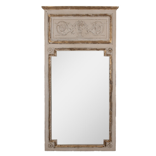 Oglinda perete lemn bej auriu vintage 80x5x158 cm