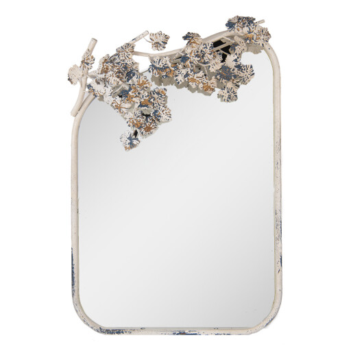 Oglinda perete metal alb maro vintage 58x12x89 cm