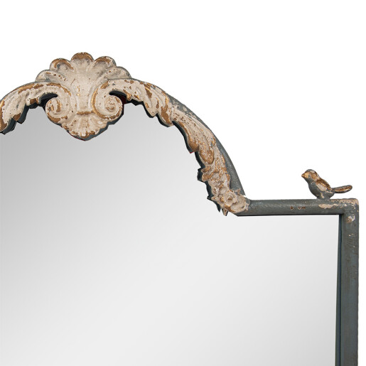 Oglinda perete metal albastru bej vintage 60x3x91 cm