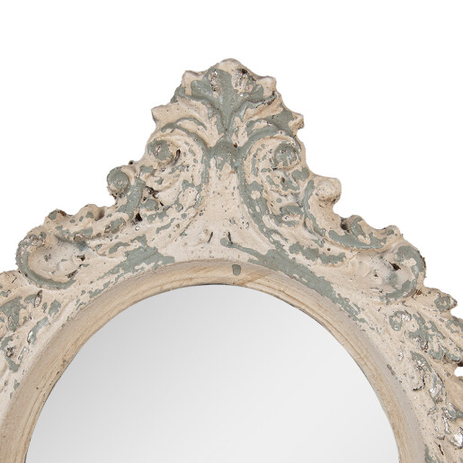 Oglinda perete metal gri bej vintage 46x3x64 cm