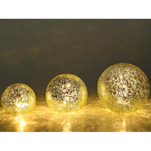 Set 3 sfere cu led 15x14 cm, 12x11.5 cm, 10x9 cm