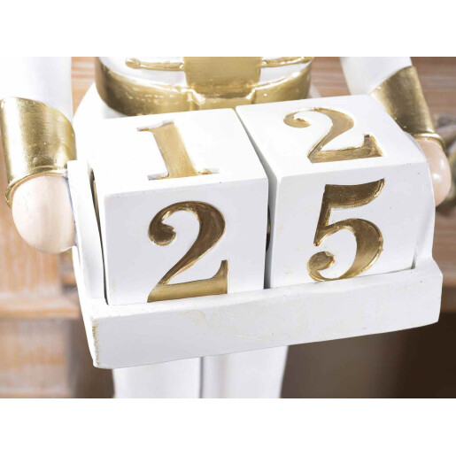 Figurina Spargatorul de Nuci cu calendar Advent alb 17x19x59 cm