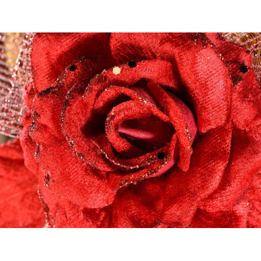 Set 12 Trandafiri artificiali rosii 22 cm
