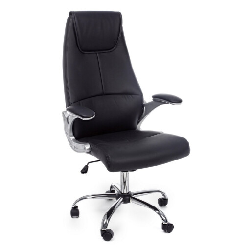 Scaun birou negru argintiu Camberra 55x61x118/128h