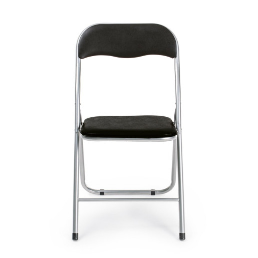 Scaun pliabil piele ecologica neagra Joy 45 cm x 44 cm x 79 h x 44.5 h