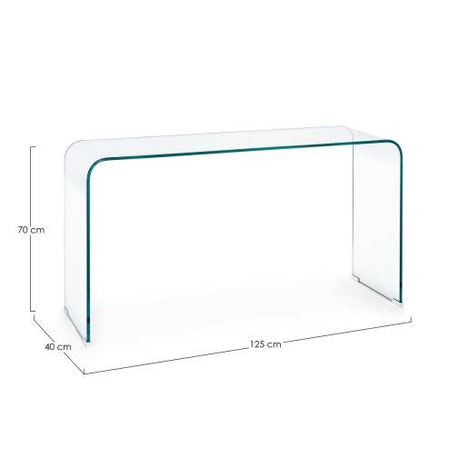 Consola din sticla transparenta Iride 125 cm x 40 cm x 70 h