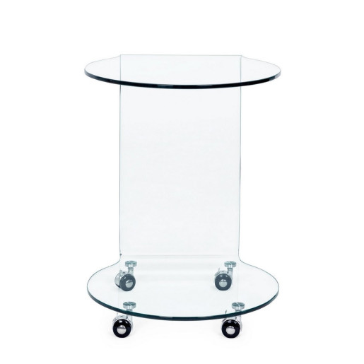 Masuta rotunda din sticla transparenta Iride 45 cm x 45 cm x 60 h