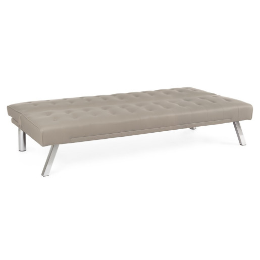 Canapea 3 locuri tapitata cu piele ecologica bej Forbes 180 cm x 82 cm x 73 h x 37 h1 