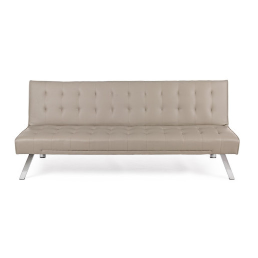 Canapea 3 locuri tapitata cu piele ecologica bej Forbes 180 cm x 82 cm x 73 h x 37 h1 