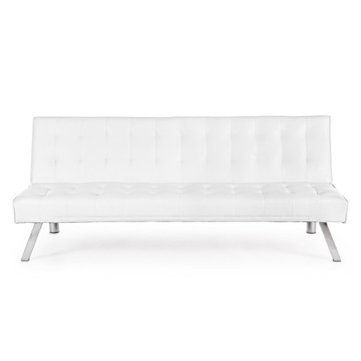 Canapea 3 locuri tapitata cu piele ecologica alba Forbes 180 cm x 82 cm x 73 cm x 37 h1 