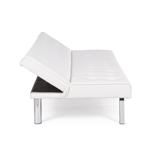 Canapea 3 locuri tapitata cu piele ecologica alba Forbes 180 cm x 82 cm x 73 cm x 37 h1 