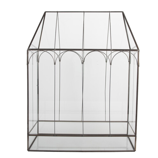Mini sera fier gri sticla 35x15x46 cm