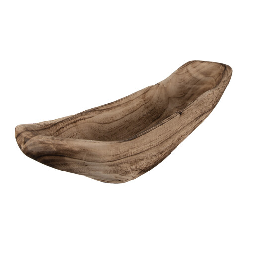 Bol decorativ lemn maro 60x8x12 cm