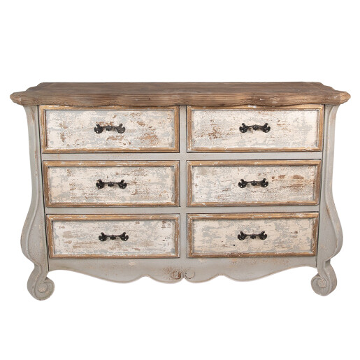 Comoda lemn bej gri 135x41x89 cm