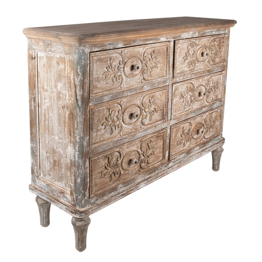 Comoda lemn gri bej 141x40x105 cm
