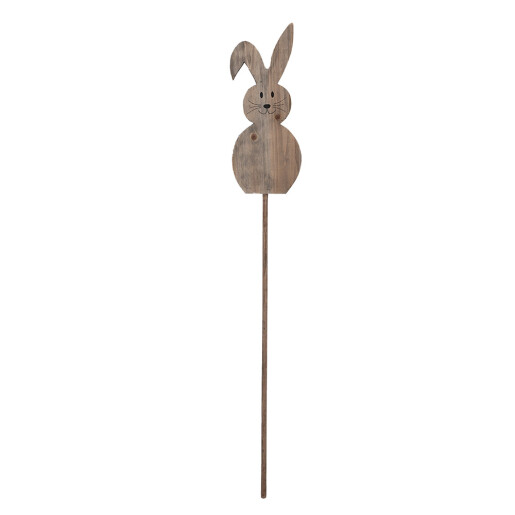 Decoratiune Iepuras lemn maro 15x1x100 cm