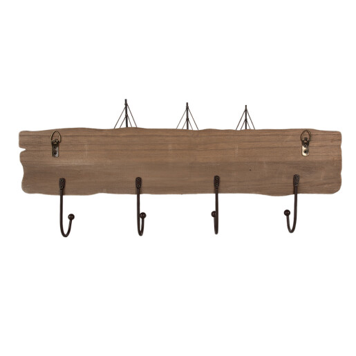 Cuier perete lemn maro Barcute 63x8x27 cm