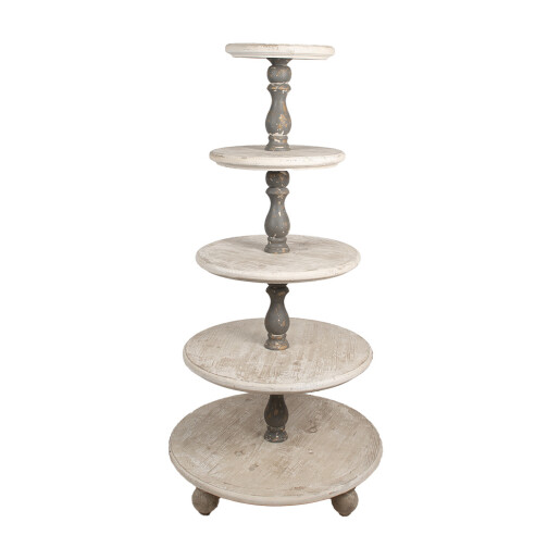 Platou supraetajat lemn gri alb 71x143 cm