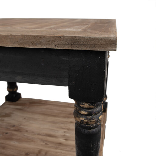 Masuta lemn masiv negru maro 80x80x85 cm