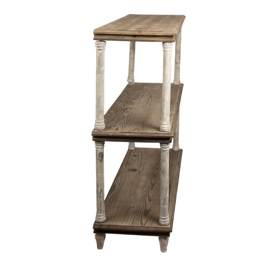 Consola lemn maro alb 110x40x113 cm