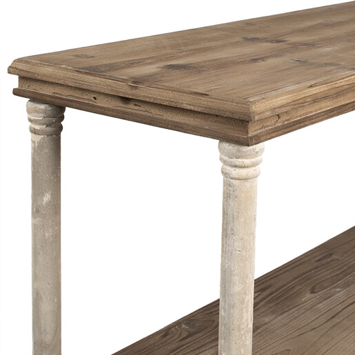 Consola lemn maro alb 110x40x113 cm