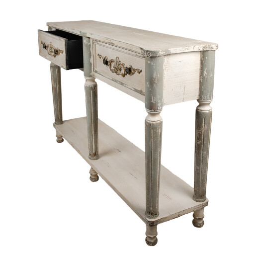 Consola lemn gri bej vintage 141x36x92 cm