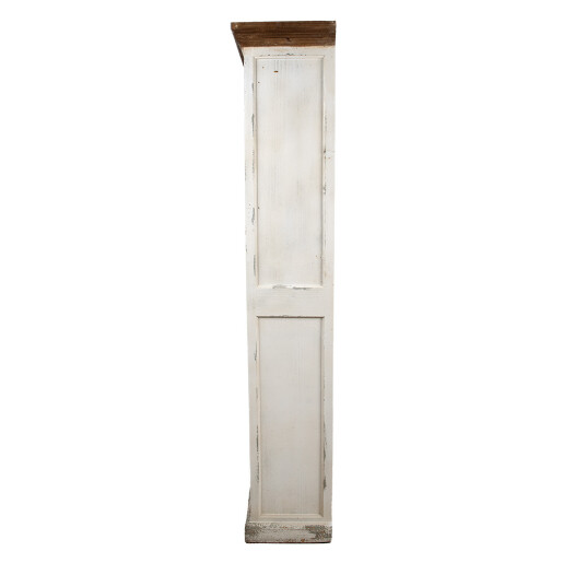 Biblioteca lemn alb maro vintage 120x36x195 cm