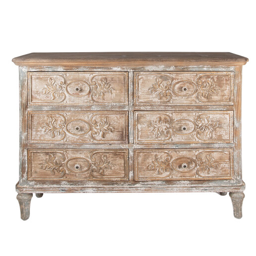 Comoda lemn maro bej vintage 141x40x105 cm