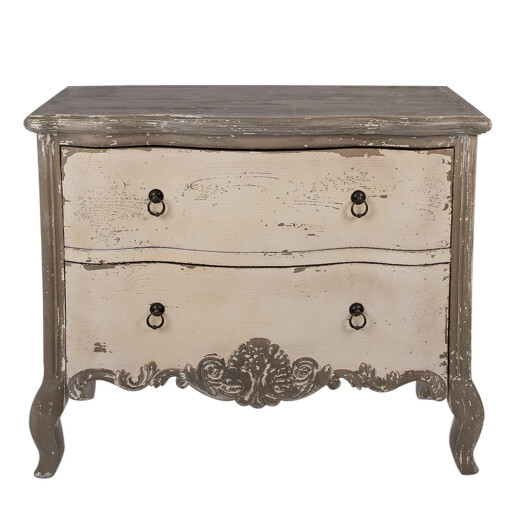 Comoda lemn bej gri vintage 95x40x82 cm
