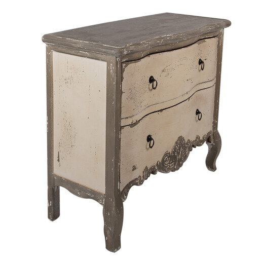 Comoda lemn bej gri vintage 95x40x82 cm