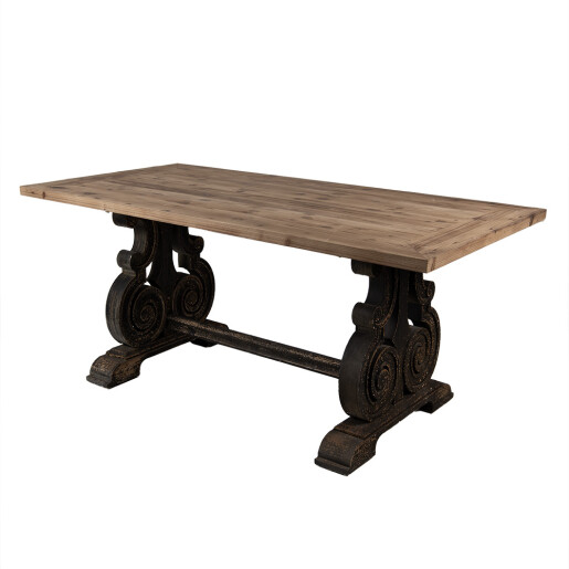 Masa dining lemn masiv maro vintage 180x90x78 cm