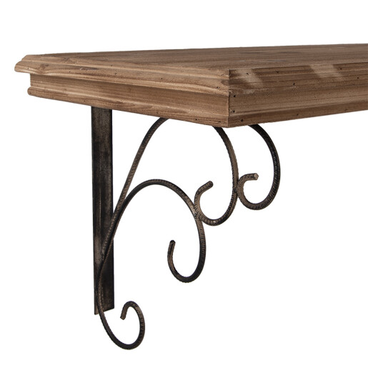 Etajera lemn fier maro 105x35x35 cm