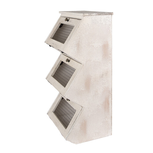 Dulapior perete lemn alb metal negru 33x25x61 cm