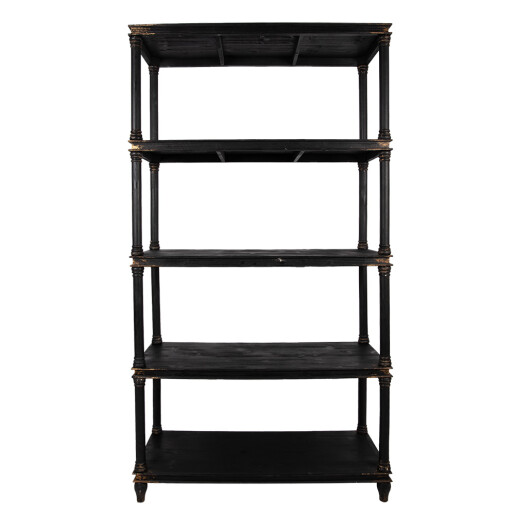 Raft lemn negru vintage 110x40x210 cm