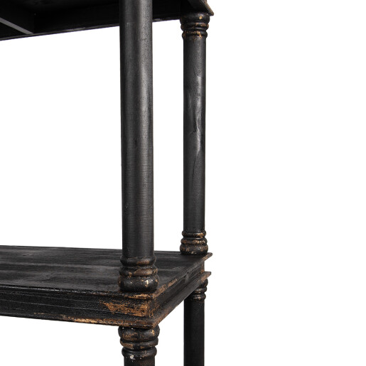 Raft lemn negru vintage 110x40x210 cm