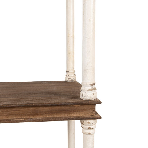 Raft lemn alb maro vintage 55x40x210 cm