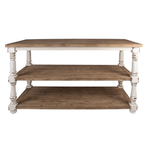 Masa dining lemn masiv alb maro vintage 180x100x85 cm
